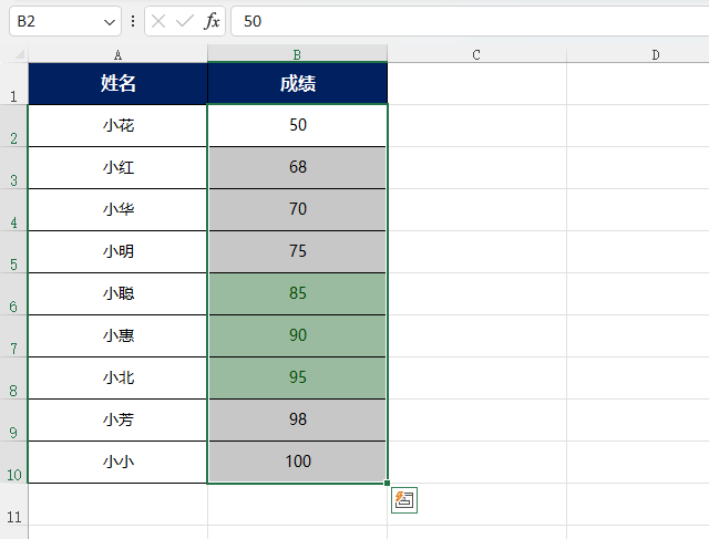 EXCEL2021Oý8090֮g@ʾGɫGɫı4